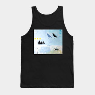 Picture of an original painting, crow black and blue Tank Top